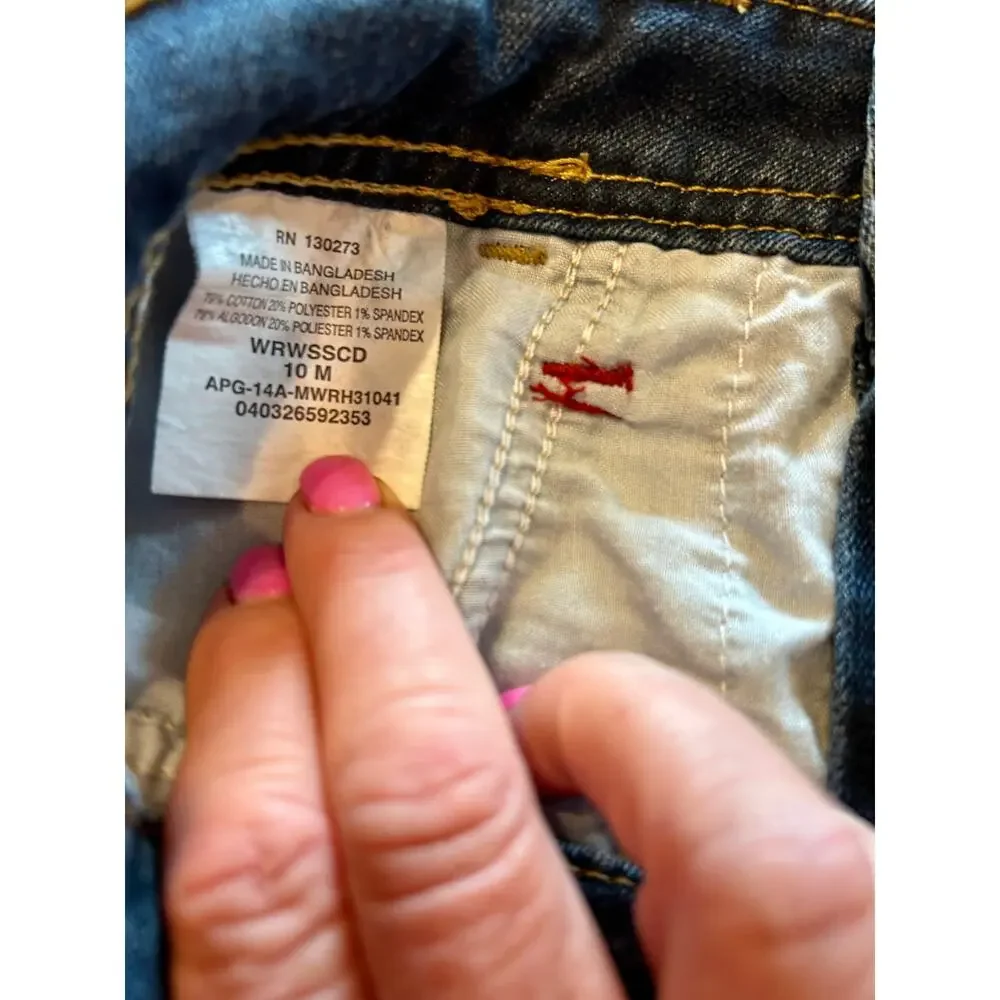 Vintage Y2K Wrangler Medium Wash Denim Skirt Womens 10M Mid Rise Pencil Jean EUC